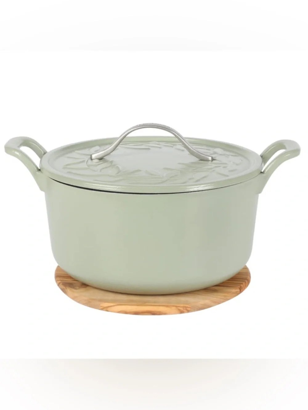 Bloomhouse 7 Quart Enameled Cast Iron Dutch Oven with Embossed Lid - NEW